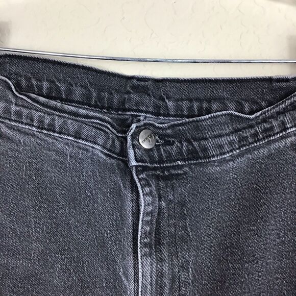 Blu Mens Jeans 43x26 Denim Black Heavyweight 5 Pockets Dark Wash Straight Leg - Picture 2 of 4